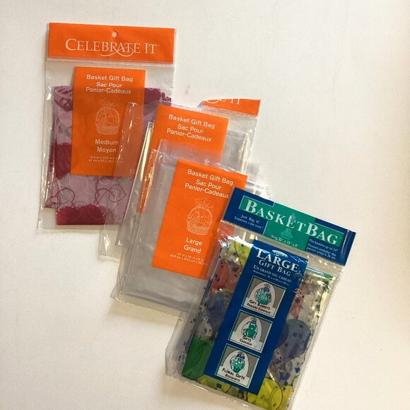 Bundle of Gift Basket Making Items Bags Tissue, Gift Wrapping Paper Cellophane - Picture 3 of 6